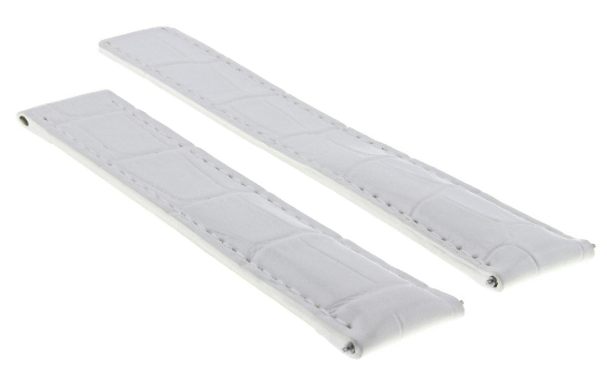 19MM LEATHER WATCH STRAP BAND FOR CARTIER TANK FRANCAISE 19MM/16MM WHITE QUALITY