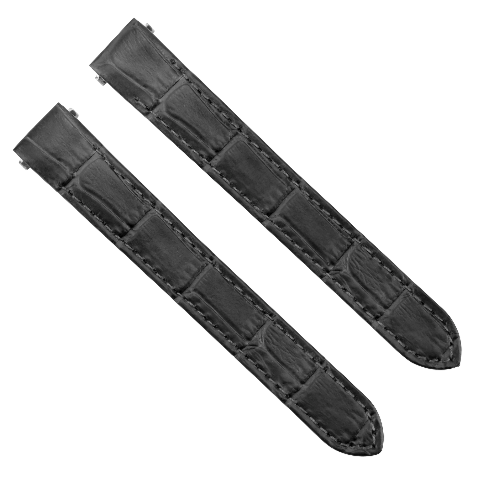 15MM LEATHER WATCHBAND STRAP FOR LADY CARTIER ROADSTER 2675 2723 QUICK REL BLACK