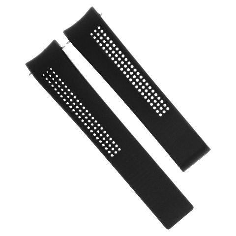 20MM RUBBER WATCH STRAP BAND FOR TAG HEUER GRAND CARRERA SPRINGBAR REMOVER BLACK