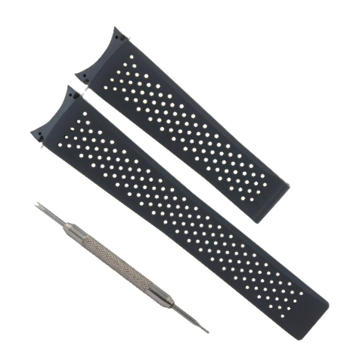 22MM RUBBER STRAP BAND FOR TAG HEUER GRAND F1 FORMULA SPRING BAR REMOVER BLACK