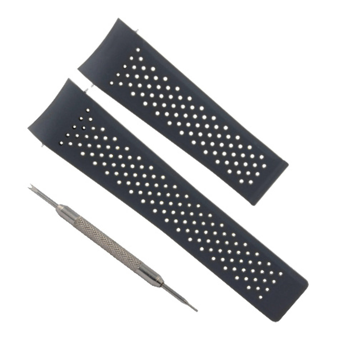 22MM RUBBER BAND PERFORAT FOR TAG HEUER CARRERA CALIBRE 16,17,36  S/BAR REMOVER