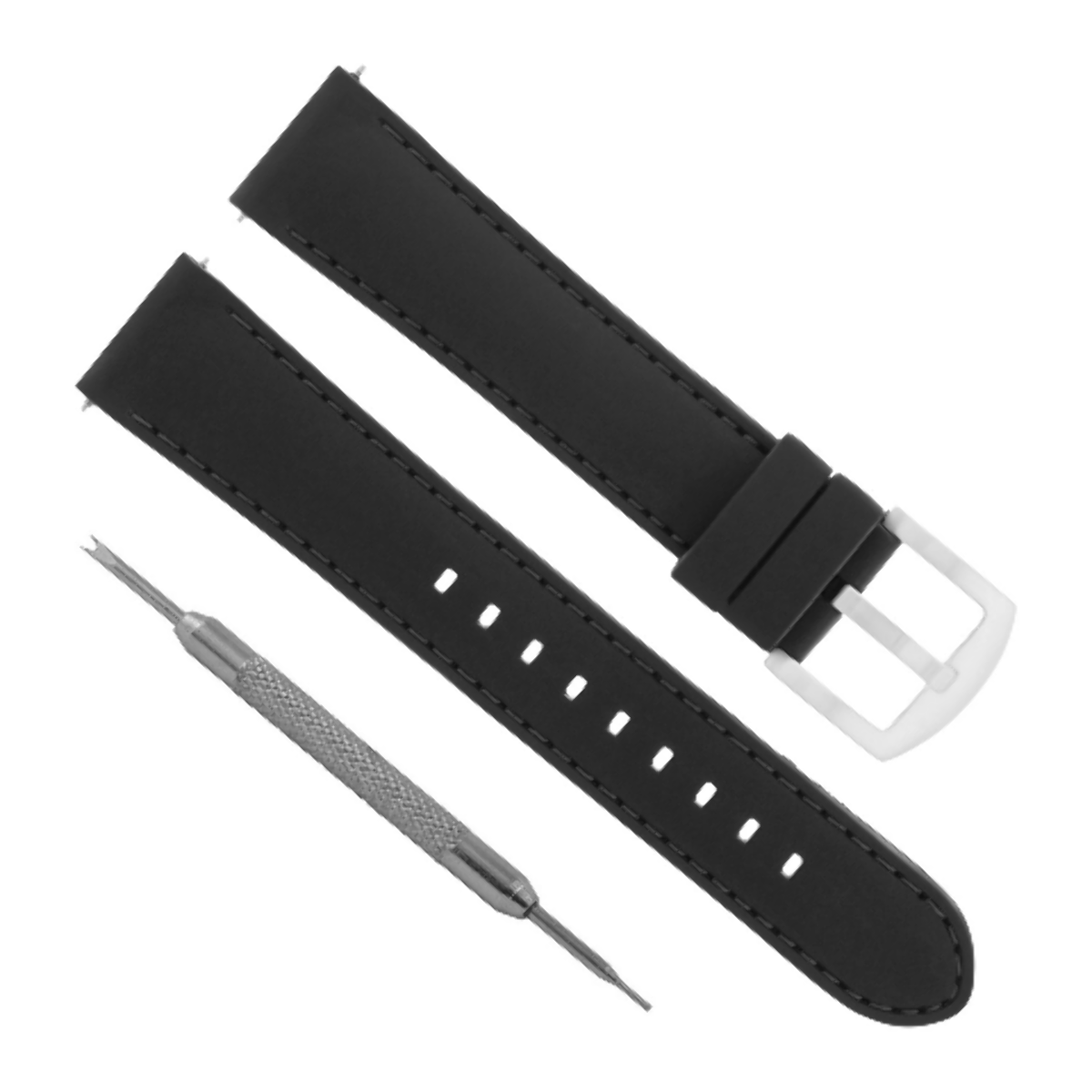 20MM RUBBER BAND STRAP FOR 43MM TISSOT T0394171605702 V 8 SPRING BAR REMOVER BLA