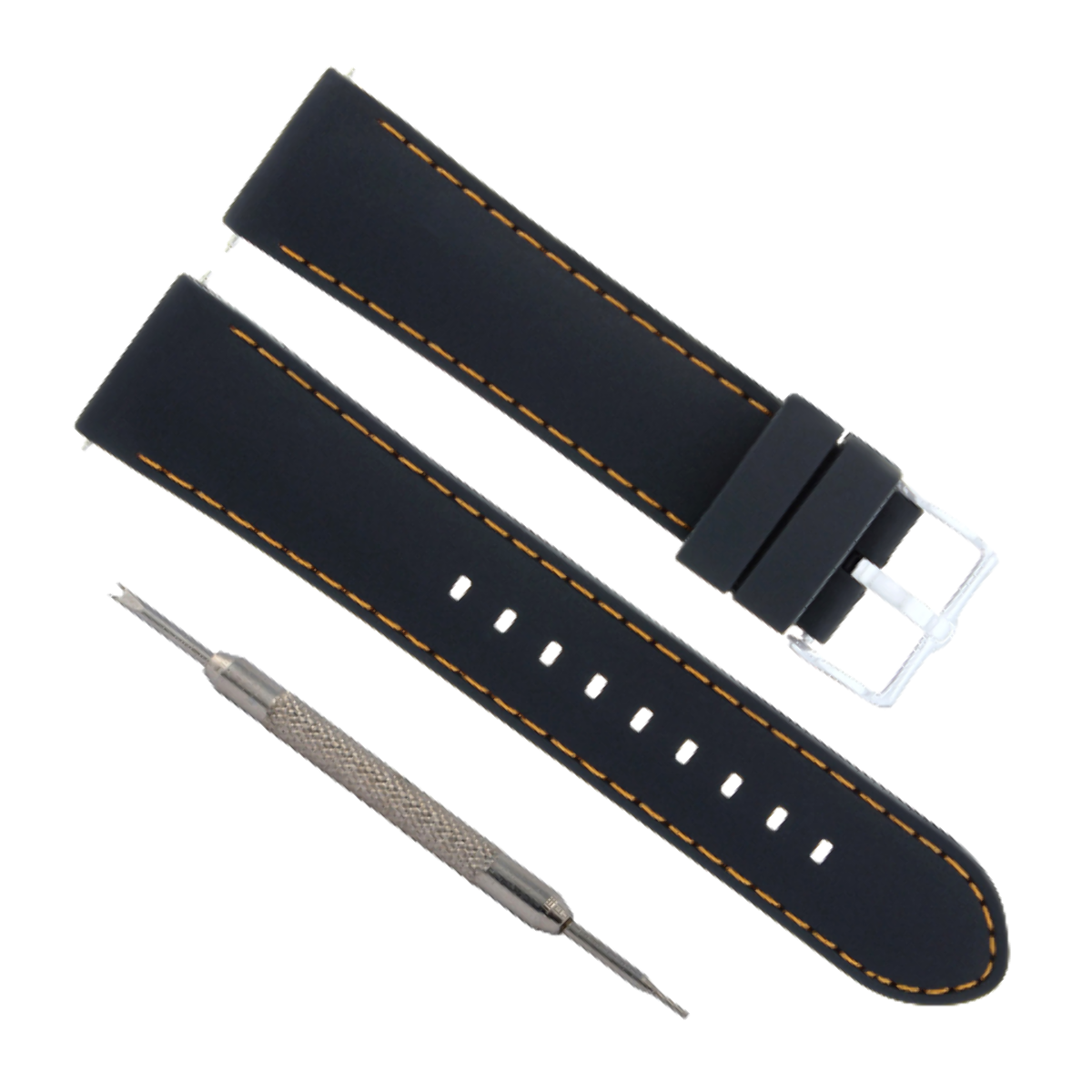 20MM RUBBER BAND STRAP FOR 41MM OMEGA SEAMASTER SWATCH SPRING BAR REMOVE BLACK O