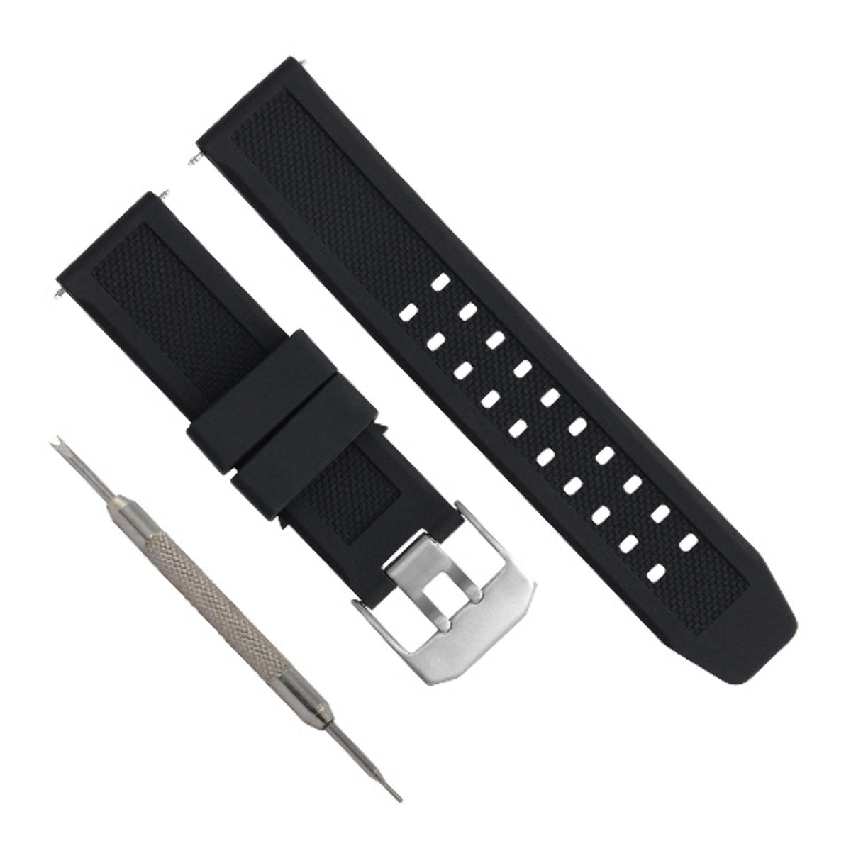 23MM RUBBER WATCH BAND FOR CITIZEN NAVIHAWK A-T JY8035-04E S/BAR REMOVER BLACK