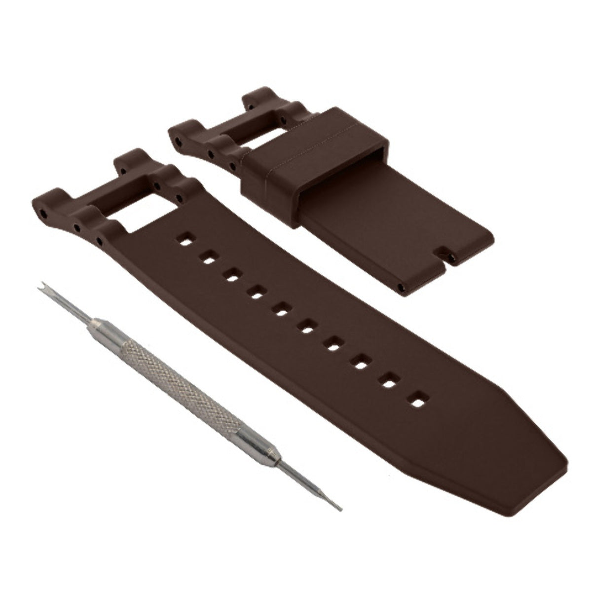 RUBBER WATCH BAND STRAP FOR INVICTA SUBAQUA NOMA III SPRING BAR REMOVER BROWN