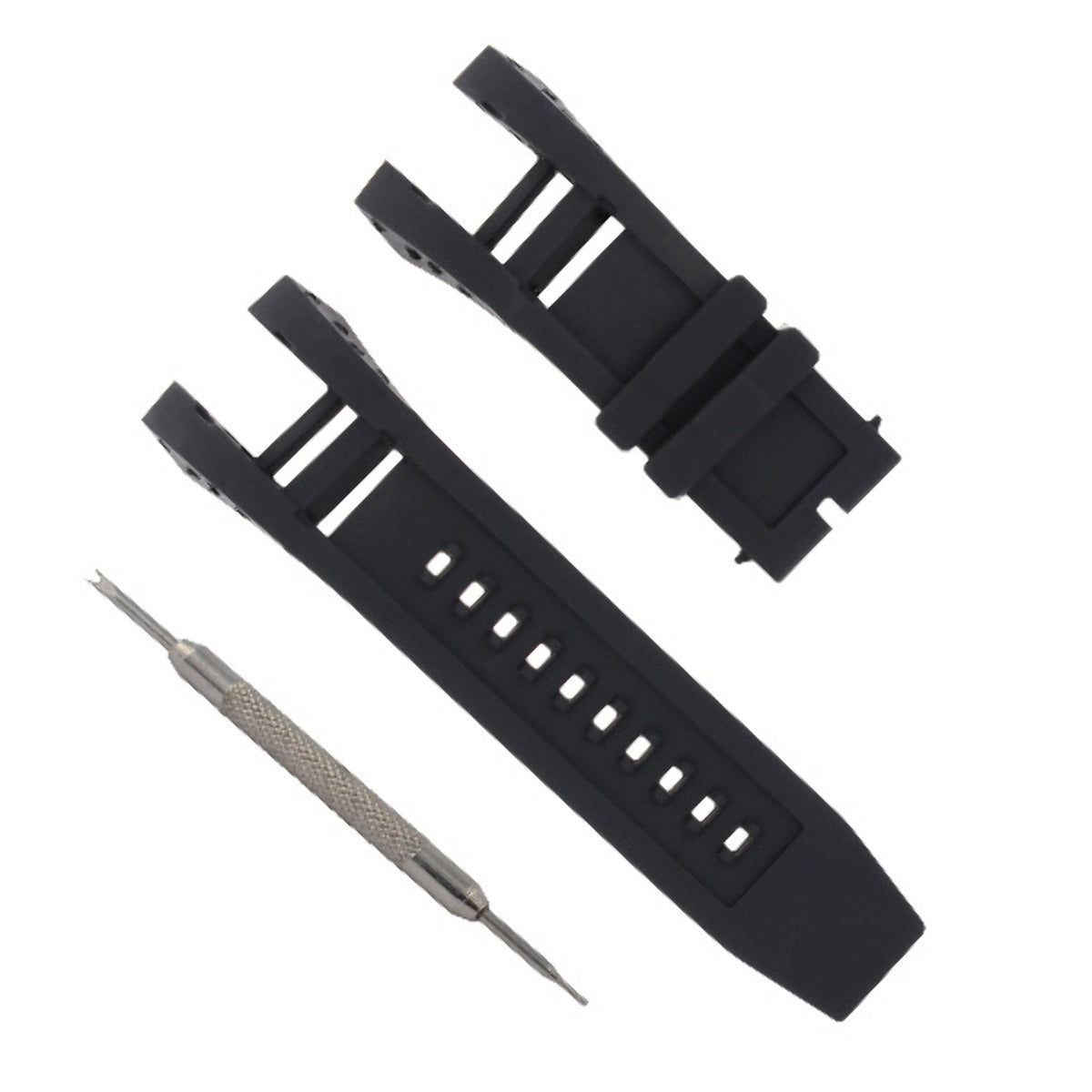 RUBBER WATCH BAND STRAP FOR INVICTA SUBAQUA 16147 NOMA IV SPRING BAR REMOVER BLK