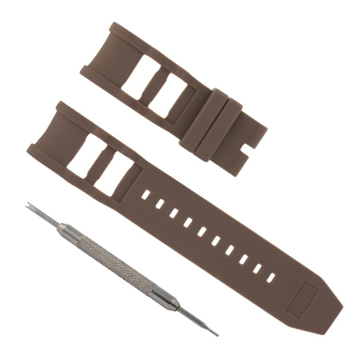 26MM RUBBER WATCH STRAP FOR INVICTA 1218 1199 1798 1799 SPRING BAR REMOVER BROWN
