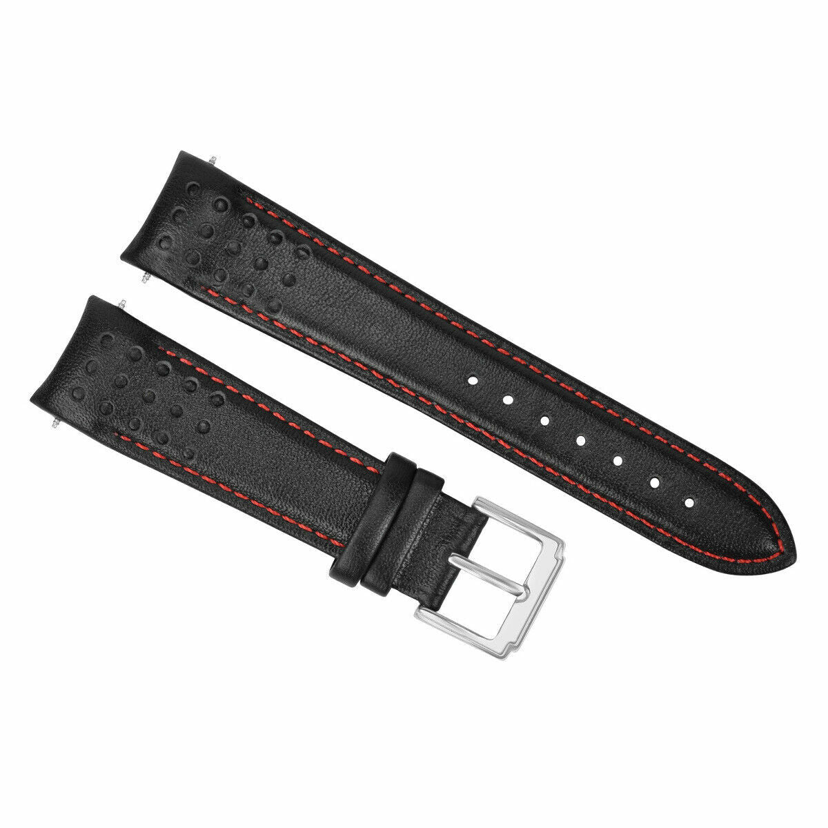 21MM CURVED END LEATHER WATCH BAND STRAP FOR SEIKO SNAE75 SCJC043 7T62-OKVO RED