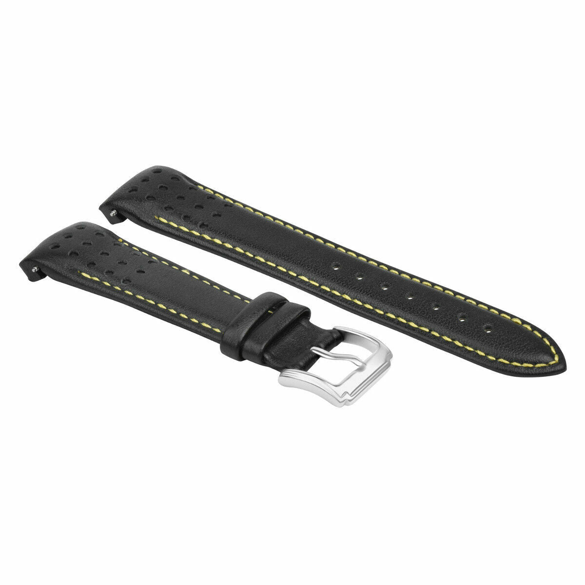 21MM CURVED END LEATHER WATCH BAND STRAP FOR SEIKO SNAE75 SCJC043 7T62-OKVO YELL