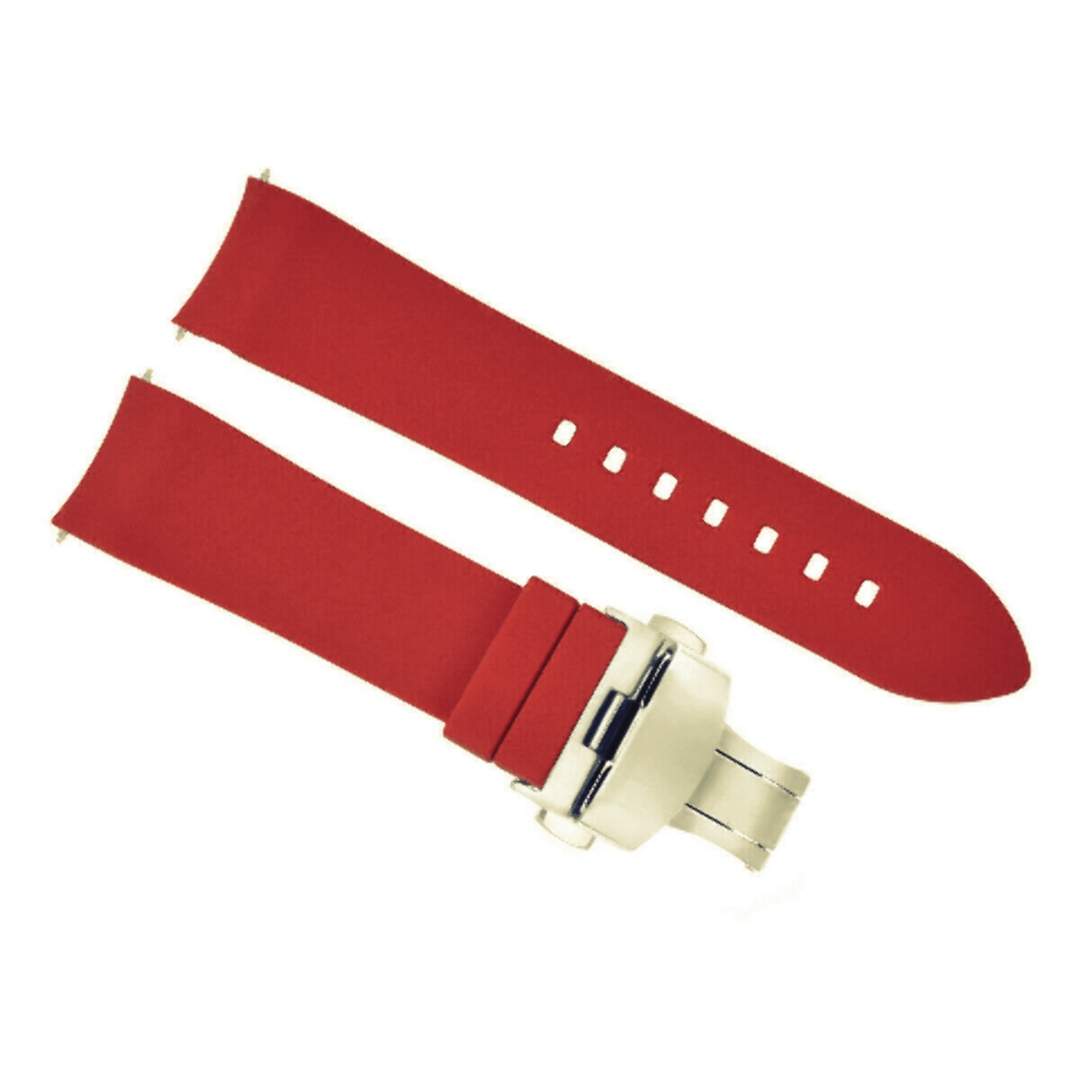 CURVED END SILICONE RUBBER STRAP FOR OMEGA SEAMASTER - 22MM