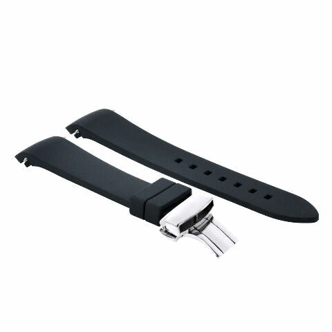CURVED END SILICONE RUBBER STRAP FOR TAG HEUER CARRERA MONACO - 24MM