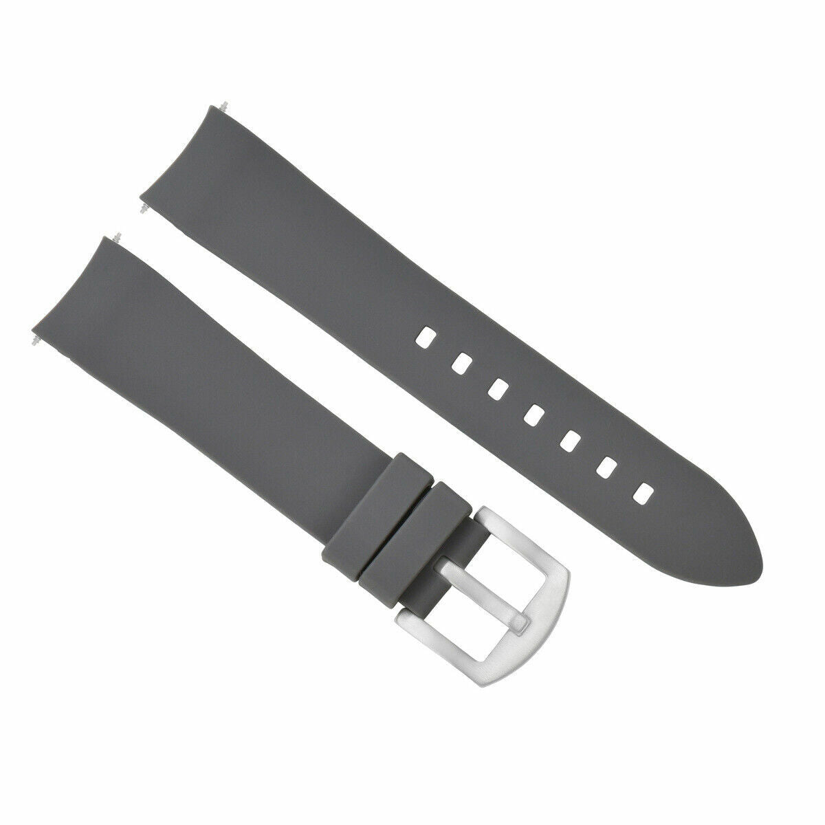 CURVED END SILICONE WATCH BAND, RUBBER STRAP, 18MM 19MM 20MM 21MM 22MM 24MM