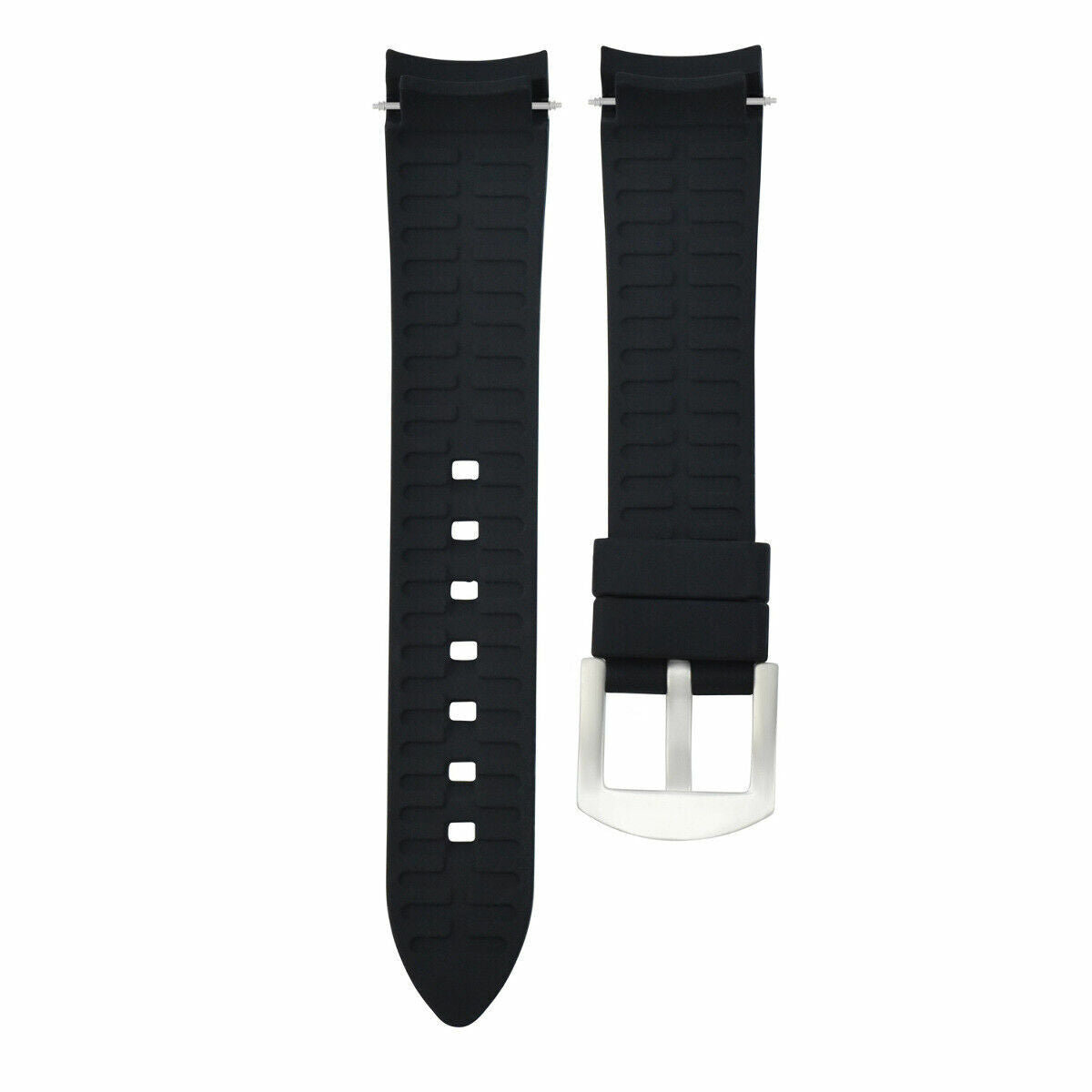 CURVED END SILICONE WATCH BAND, RUBBER STRAP, 18MM 19MM 20MM 21MM 22MM 24MM