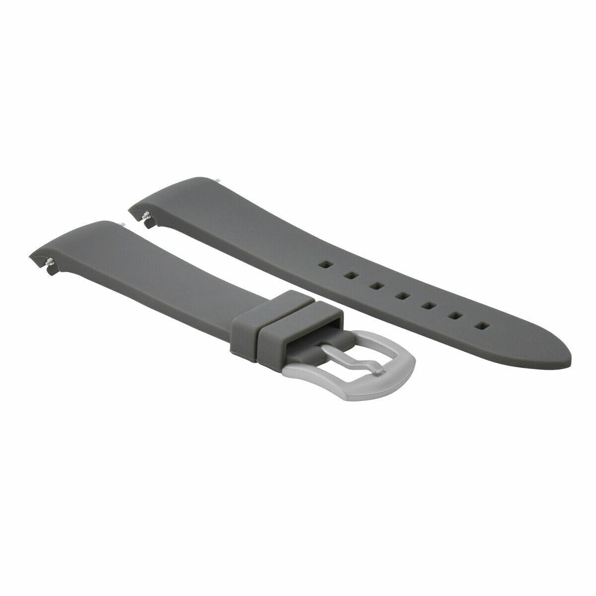 CURVED SILICONE RUBBER STRAP 18MM 19MM 20MM 21MM 22MM 24MM FOR CITIZEN ECO DRIVE - Grey, Grey, view 3