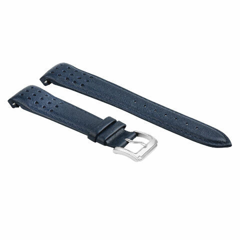 21MM CURVED END LEATHER WATCH BAND STRAP FOR SEIKO SNAE75 SCJC043 7T62-OKVO BLUE