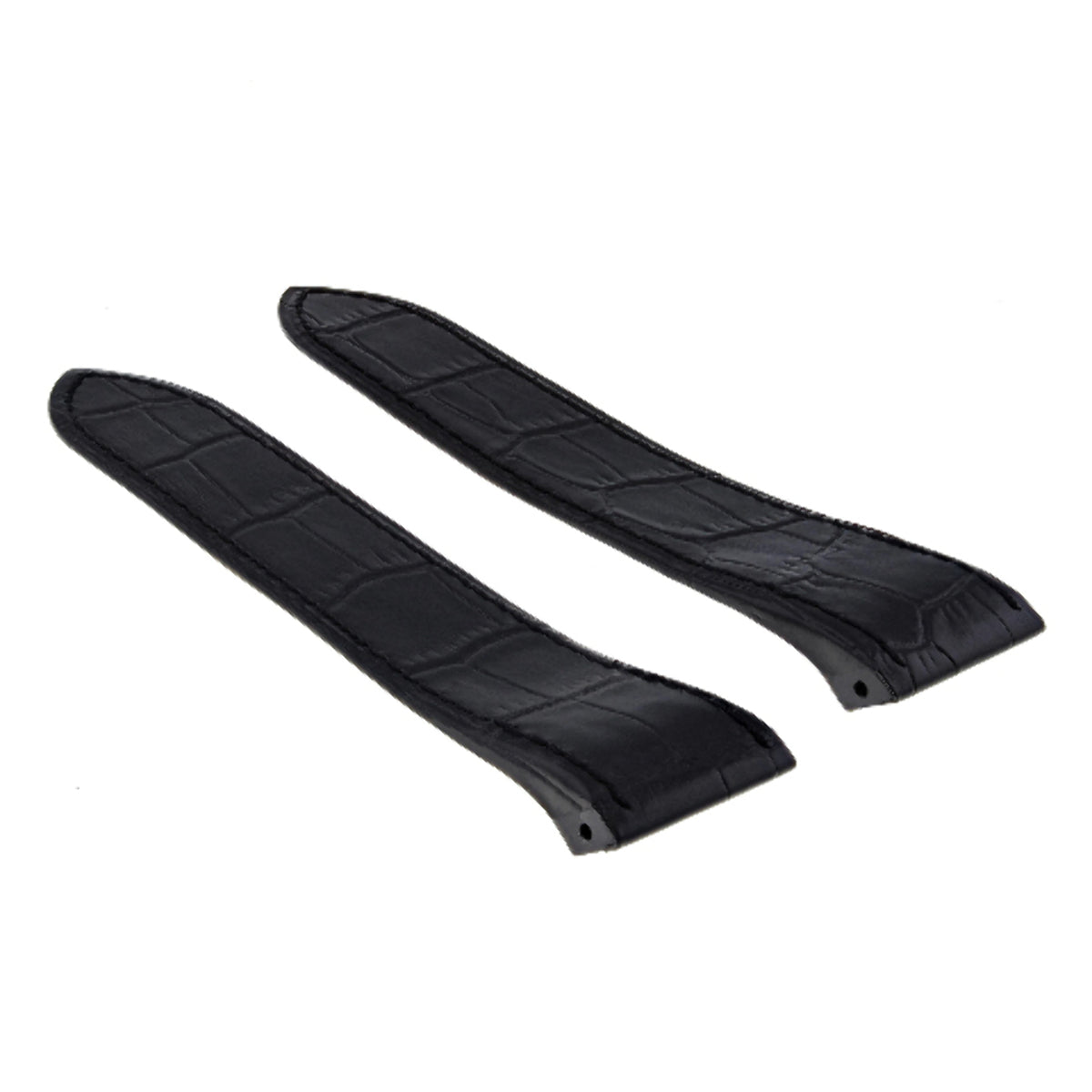 23MM LEATHER WATCH BAND STRAP FOR CARTIER SANTOS 100 XL  2655 2656 BLACK