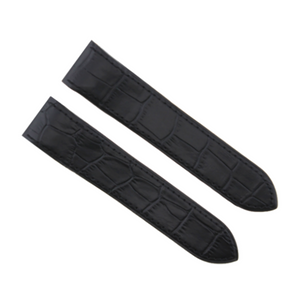 23MM Leather Watch Band Strap for Cartier Santos 100 XL 2655 2656 Black