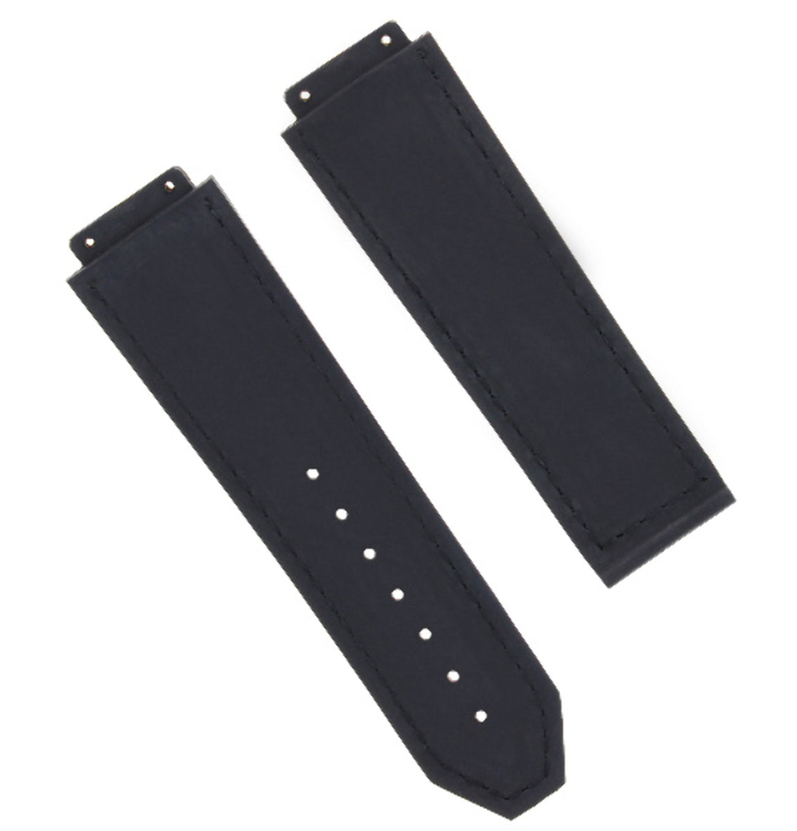 26MM LEATHER RUBBER WATCH BAND STRAP FOR HUBLOT WATCH BLACK, BLUE, BROWN, ROYAL, Black with Red Stitching, view 4