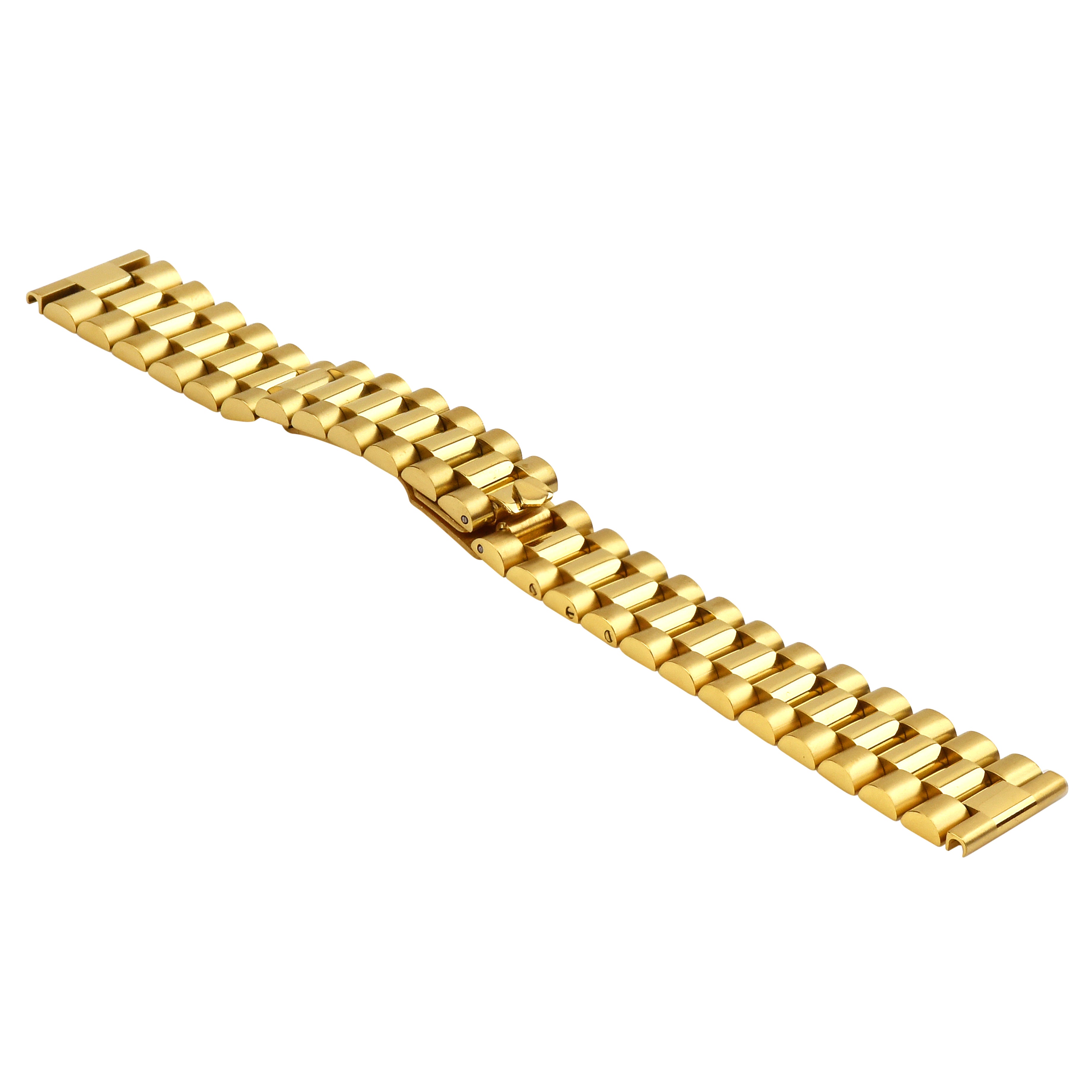 19MM PRESIDENT WATCH BAND FOR 34MM ROLEX DATE, AIRKING GOLD PLATED STRAIGHT END