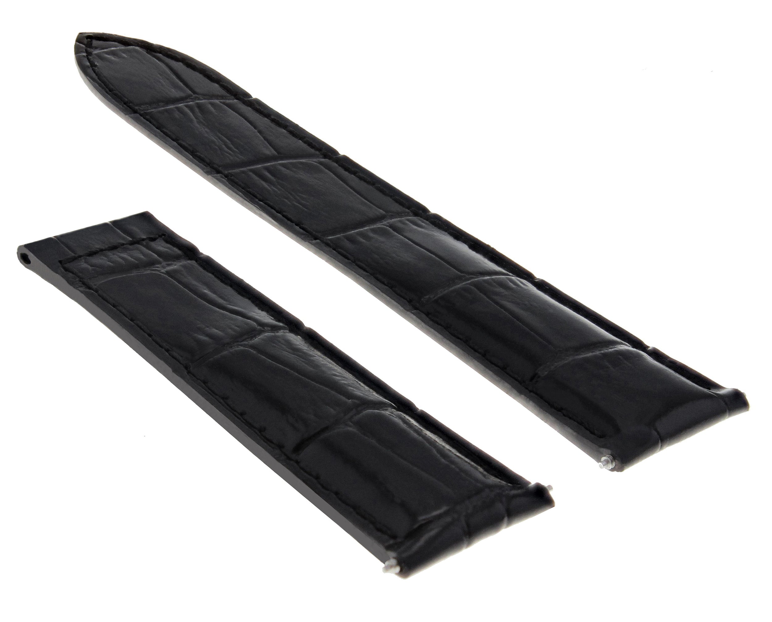 18MM REPLACEMENT ITALIAN LEATHER WATCH BAND STRAP FOR CARTIER WATCH BLACK COLOR