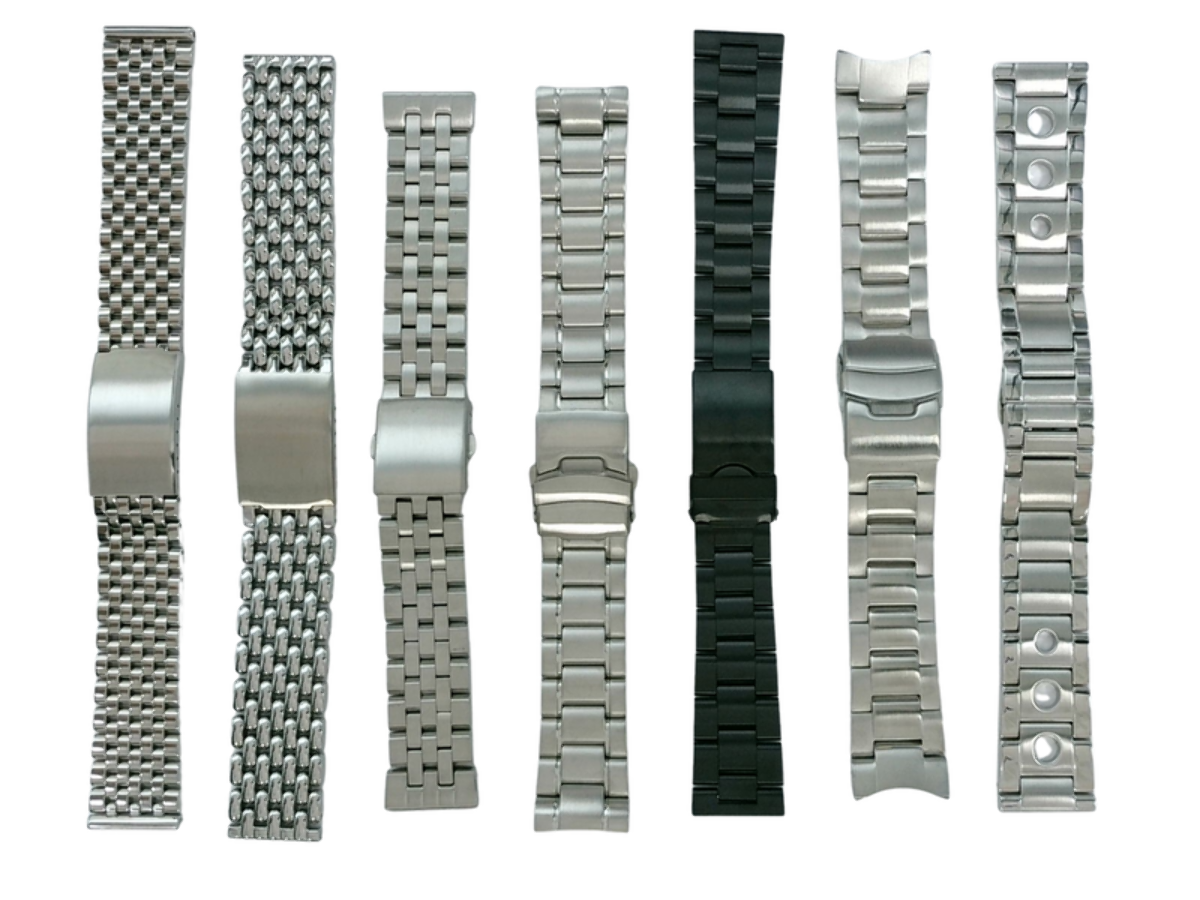 7Pcs Assorted 20mm Stainless Steel Watch Band Straps For All Watches