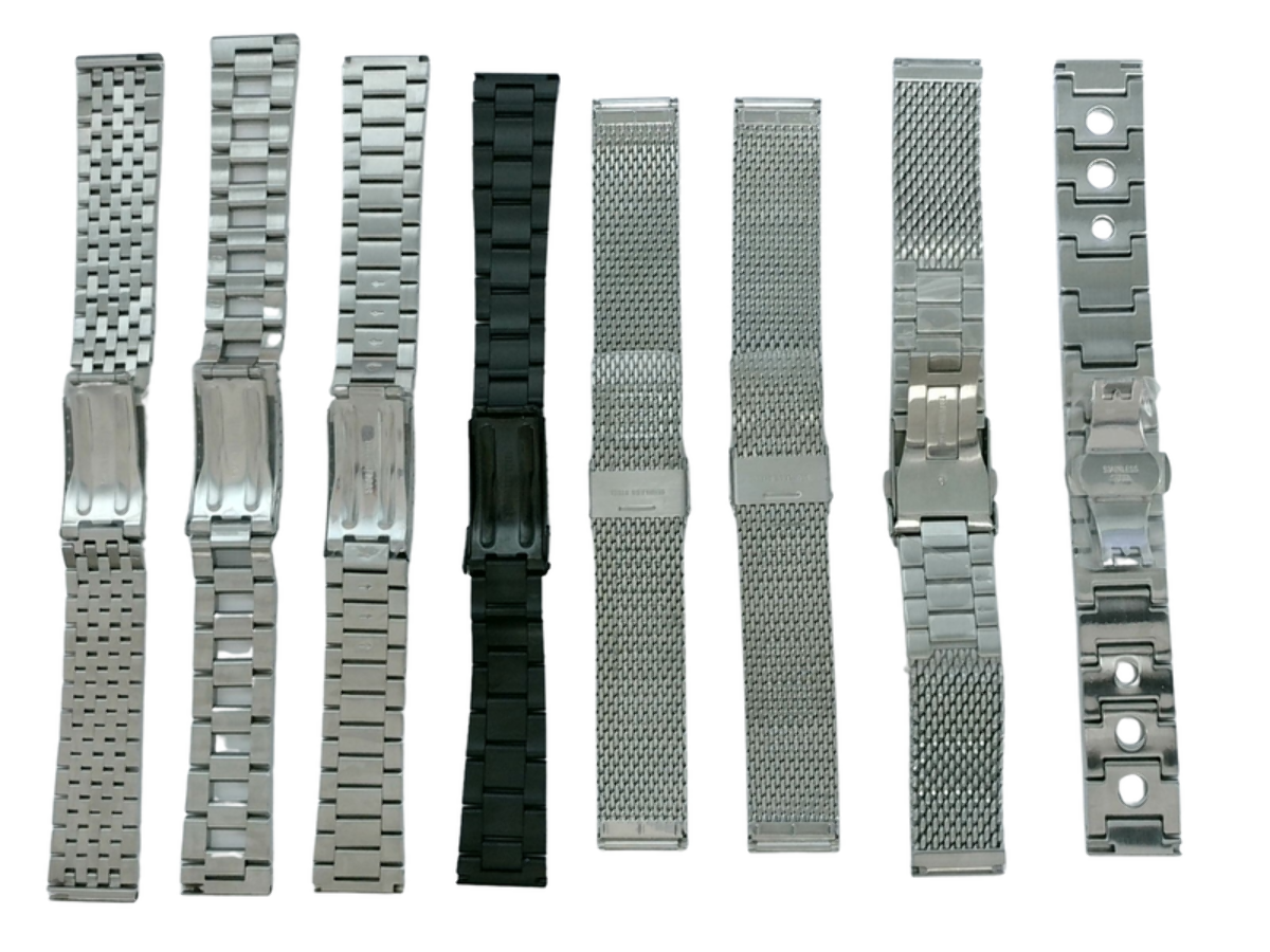 8Pcs Assorted 20mm Stainless Steel Watch Band Straps For All Watches
