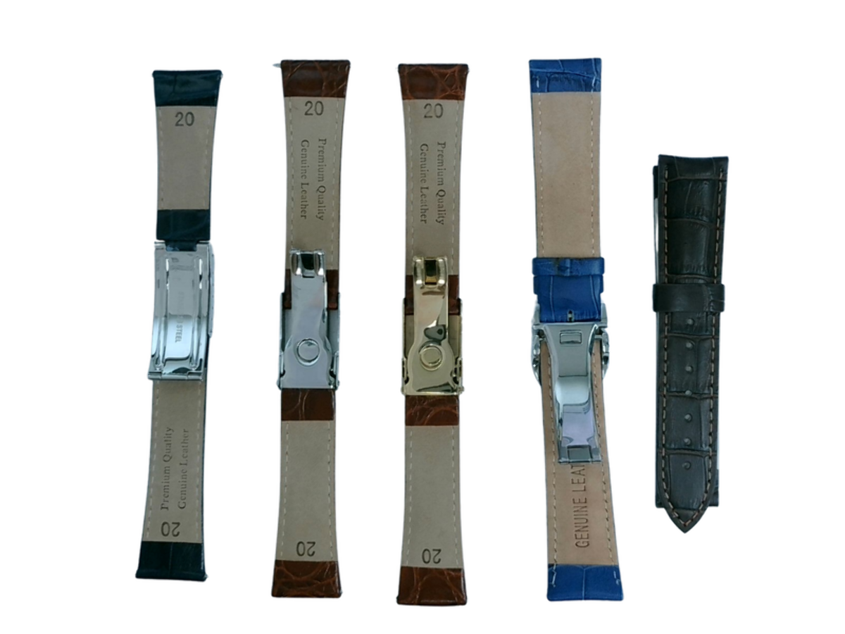 5Pcs Assorted 20mm Leather Watch Band Straps For All Watches