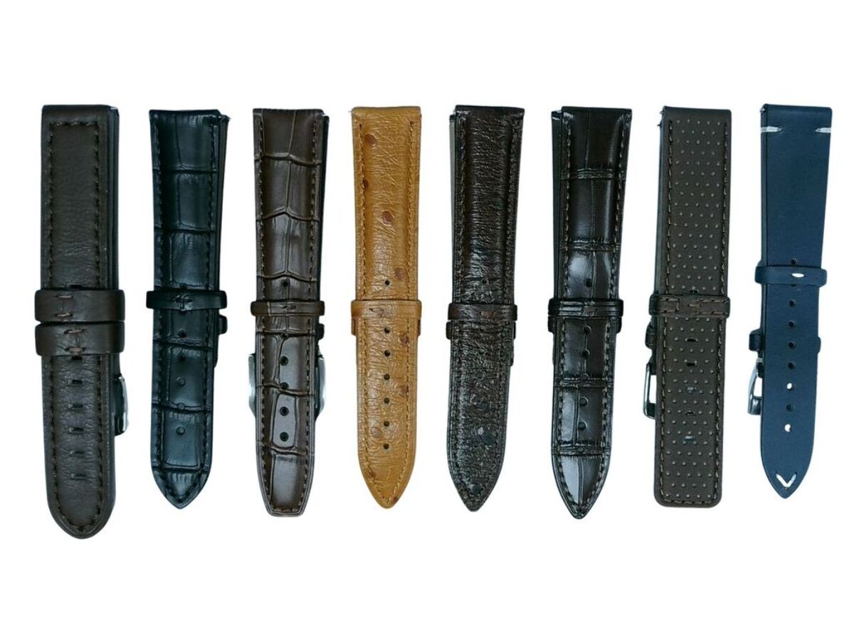 8Pcs Assorted 20mm Leather Watch Band Straps For All Watches