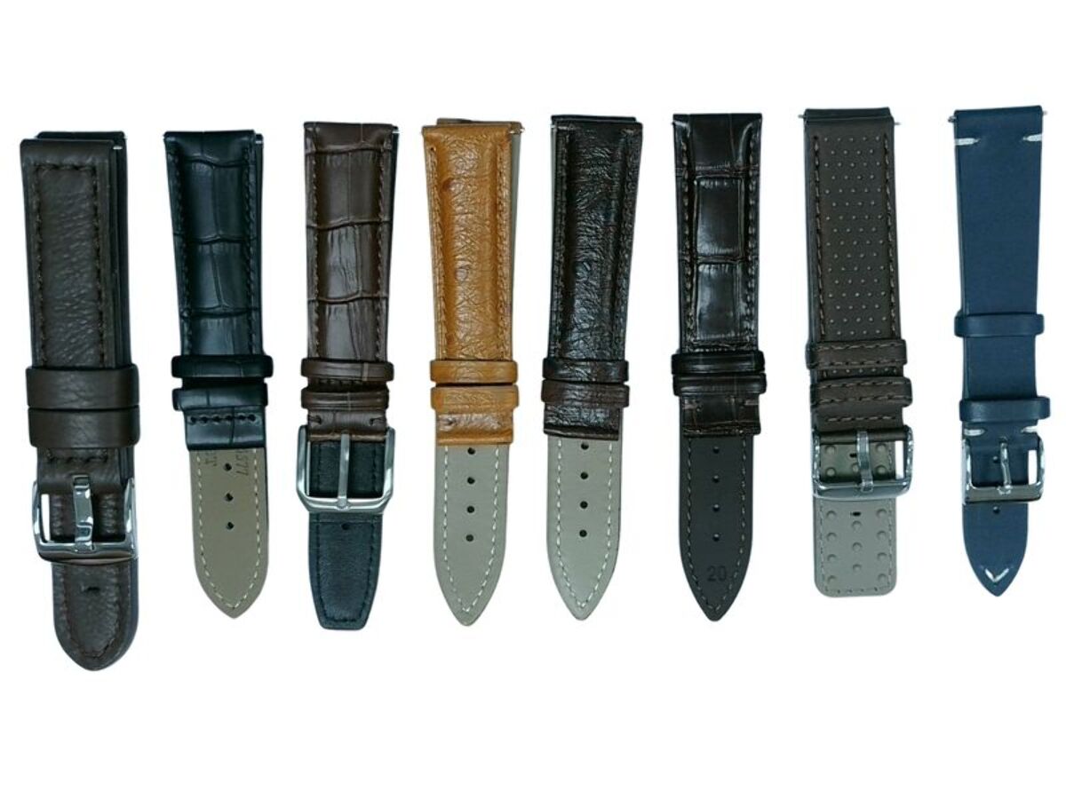 8Pcs Assorted 20mm Leather Watch Band Straps For All Watches