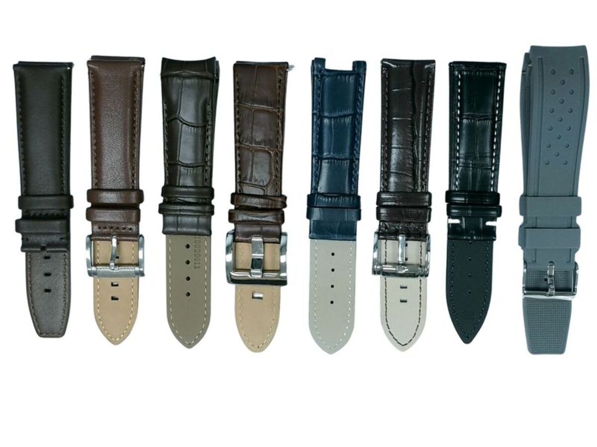 8Pcs Assorted 22mm Rubber & Leather Watch Band Straps For Watches