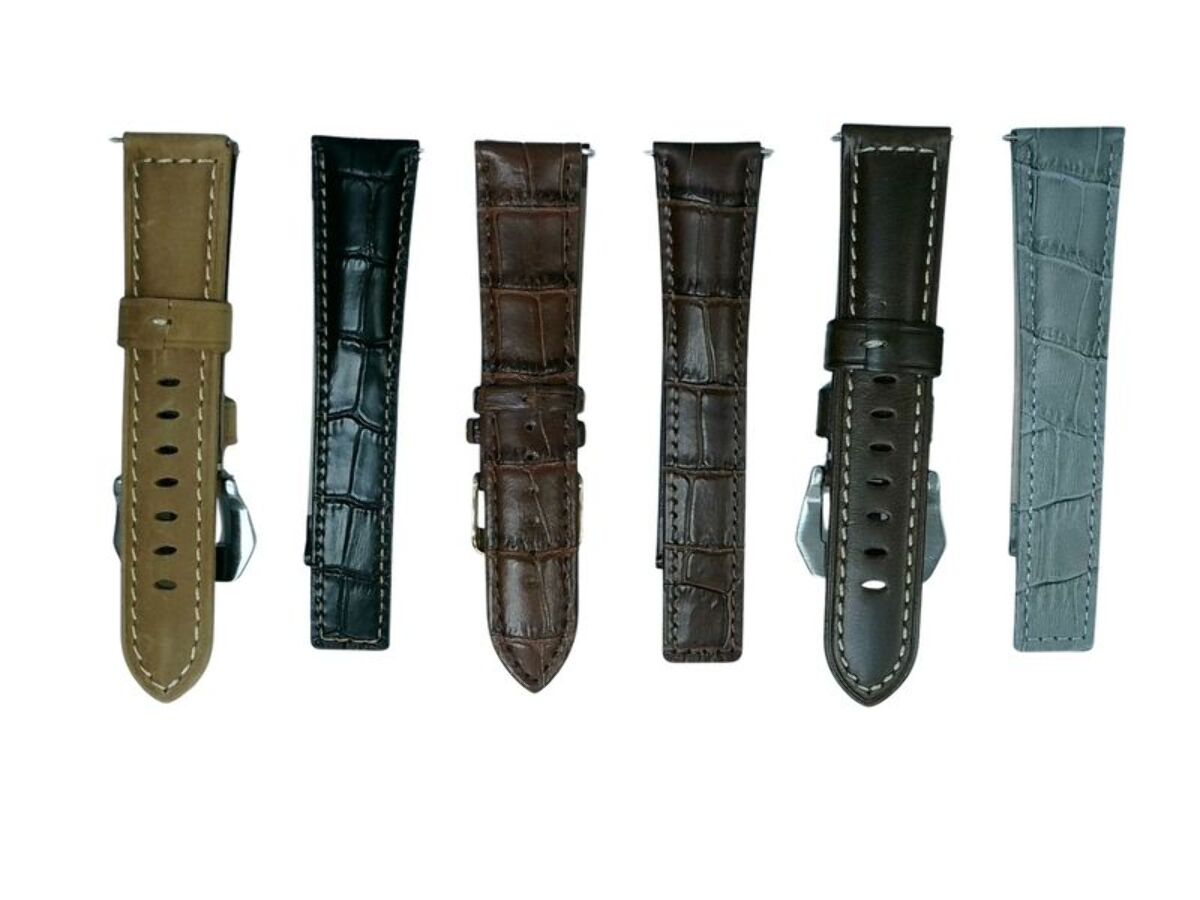 6Pcs Assorted 22mm Leather Watch Band Straps For All Watches