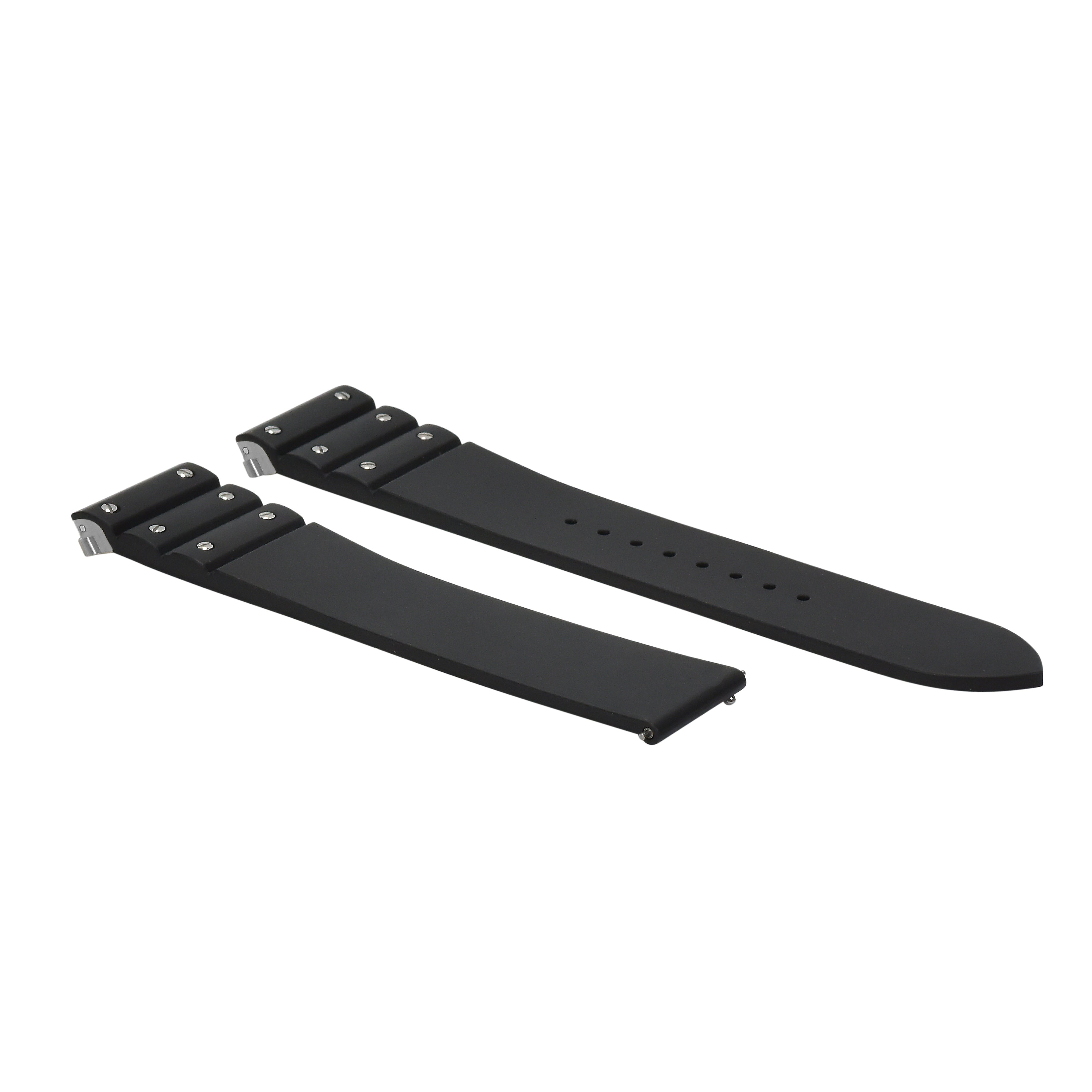 21MM BLACK RUBBER WATCH BAND STRAP FOR CARTIER SANTOS WSSA0009 QUICK RELEASE