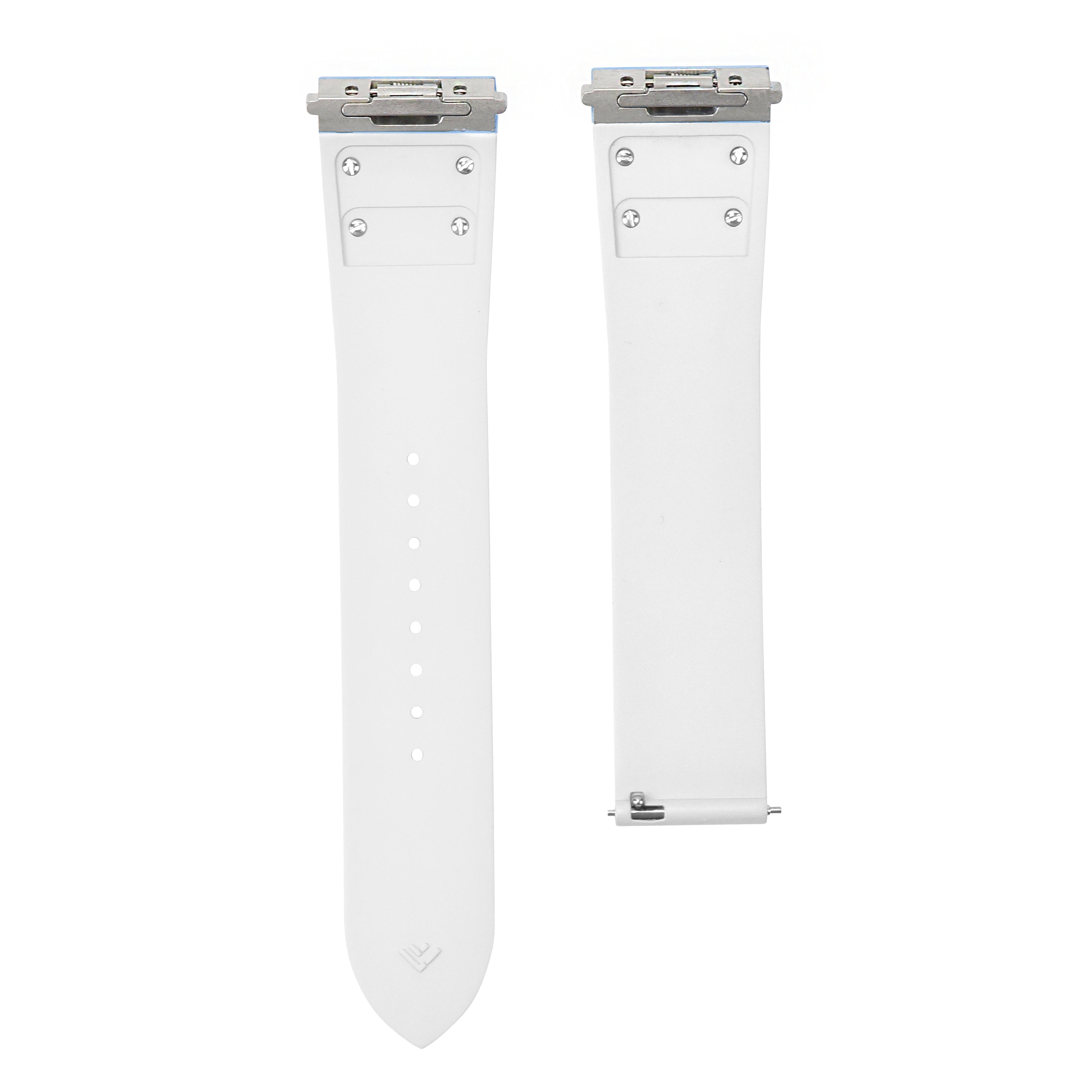21MM WHITE RUBBER WATCH BAND STRAP FOR CARTIER SANTOS WSSA0009 QUICK RELEASE