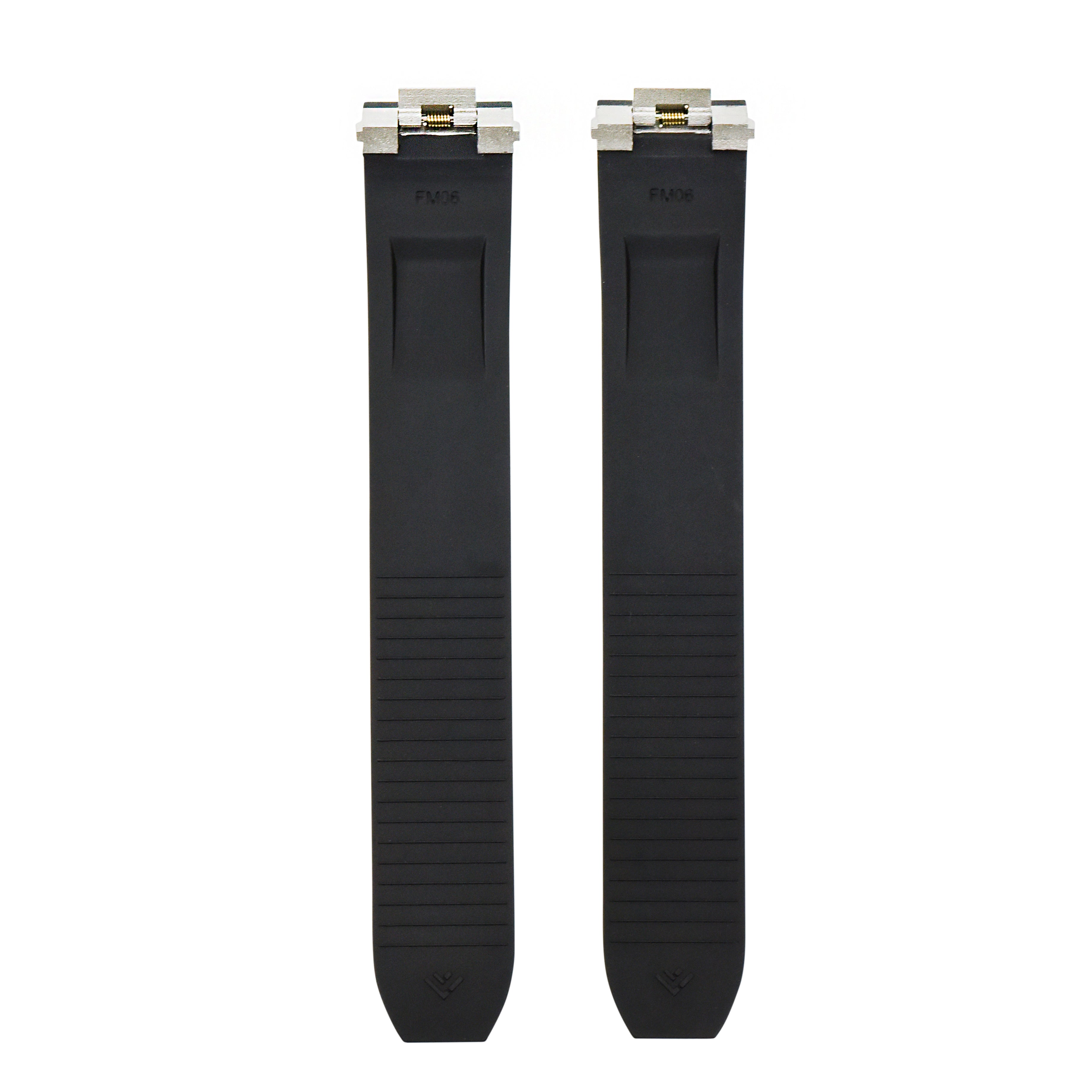 19MM BLACK RUBBER WATCH BAND STRAP FOR CARTIER ROADSTER EASY QUICK RELEASE