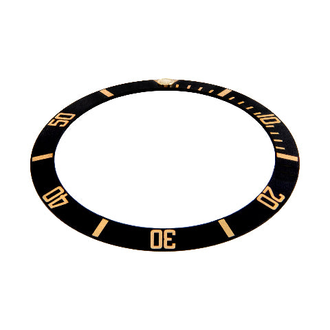 Black/gold Bezel Insert for Rolex Submariner 16613 16618 16803 16808 with Flat 4