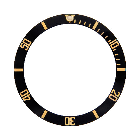 Black/gold Bezel Insert for Rolex Submariner 16613 16618 16803 16808 with Flat 4