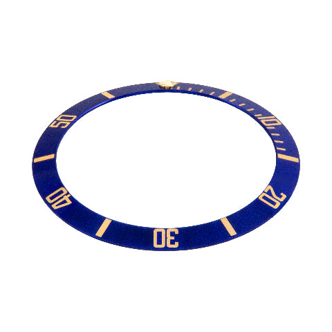 Blue/gold Bezel Insert for Rolex Submariner 16613 16618 16803 16808 with Flat 4