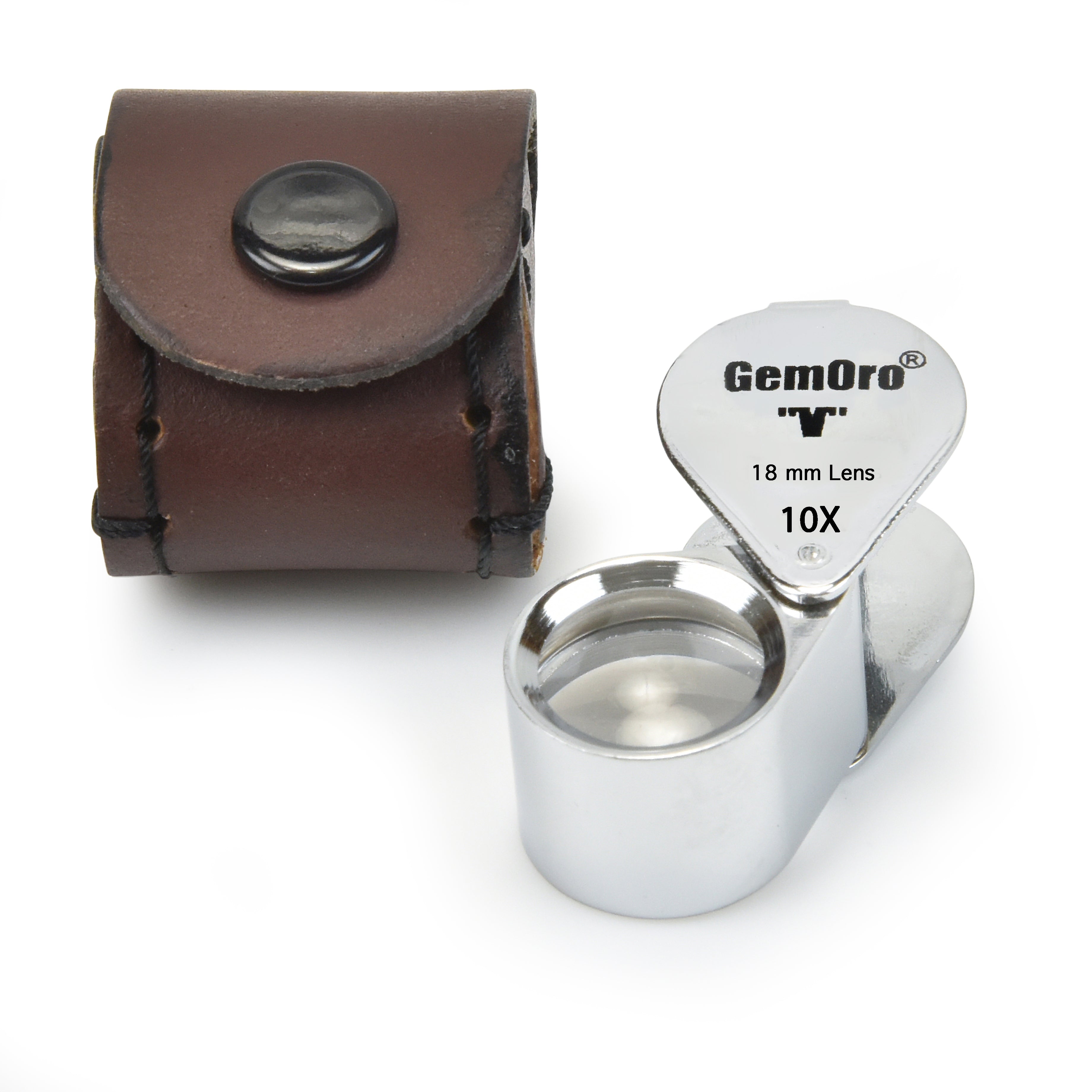 SILVER TONE EYE LOUPE 10X 18MM MAGNIFIER TOOL FOR JEWELERS GEMSTONE INSPECTION