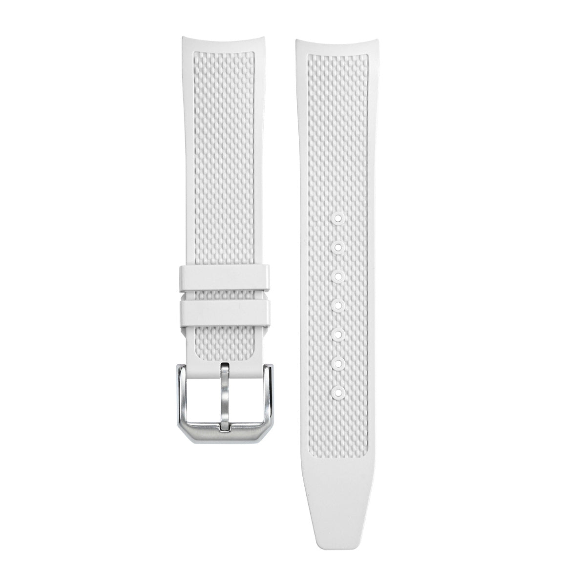 20MM FKM RUBBER WATCH BAND STRAP FOR IWC PORTUGUESE  MODEL WATCHES QUICK RELEASE, White