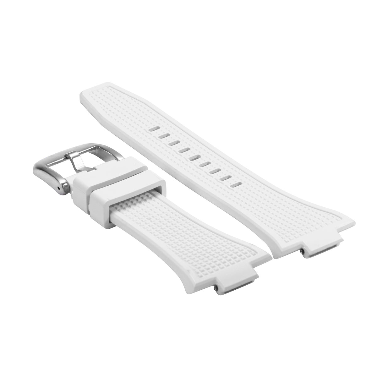 Replacement Strap Rubber Watch Strap FKM Deployant Clasp for Tissot PRX 35/40mm, White, view 2