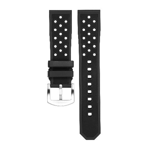 22MM RUBBER WATCH BAND STRAP FOR TAG HEUER WITH HOLES THUMBNAIL BUCKLE
