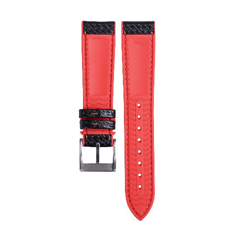 19-20-21-22-23-24MM CARBON FIBER LEATHER FKM RUBBER WATCH BAND STRAP FOR OMEGA