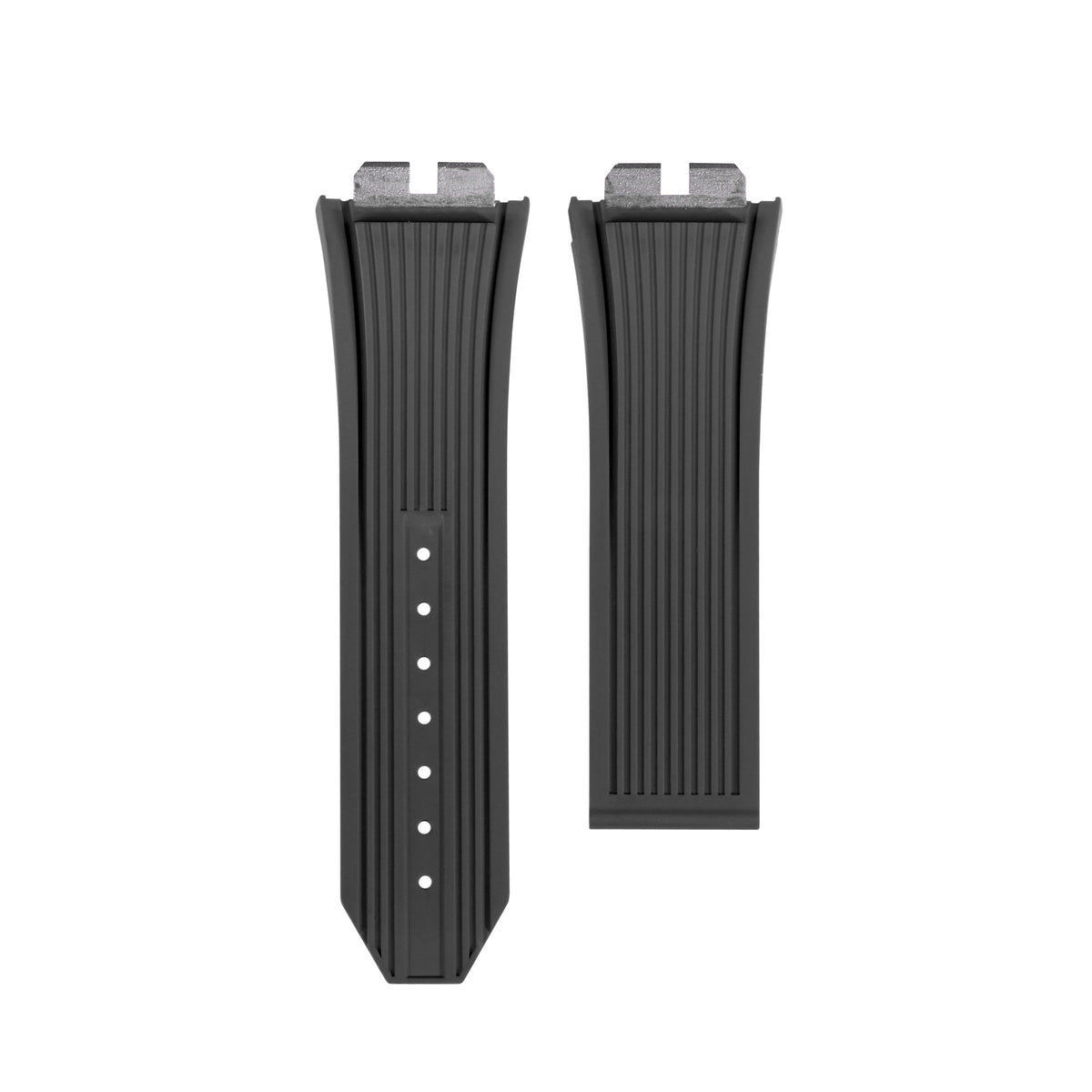 28MM X 22MM RUBBER WATCH BAND STRAP FOR 45MM HUBLOT BIGBANG UNICO ONE CLICK, Black, view 2