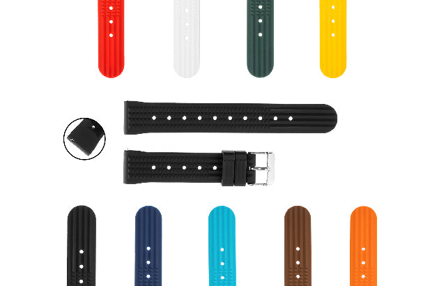 18mm 20mm 22mm Quick Release Silicone Rubber Waffle Watch Band Strap Universal