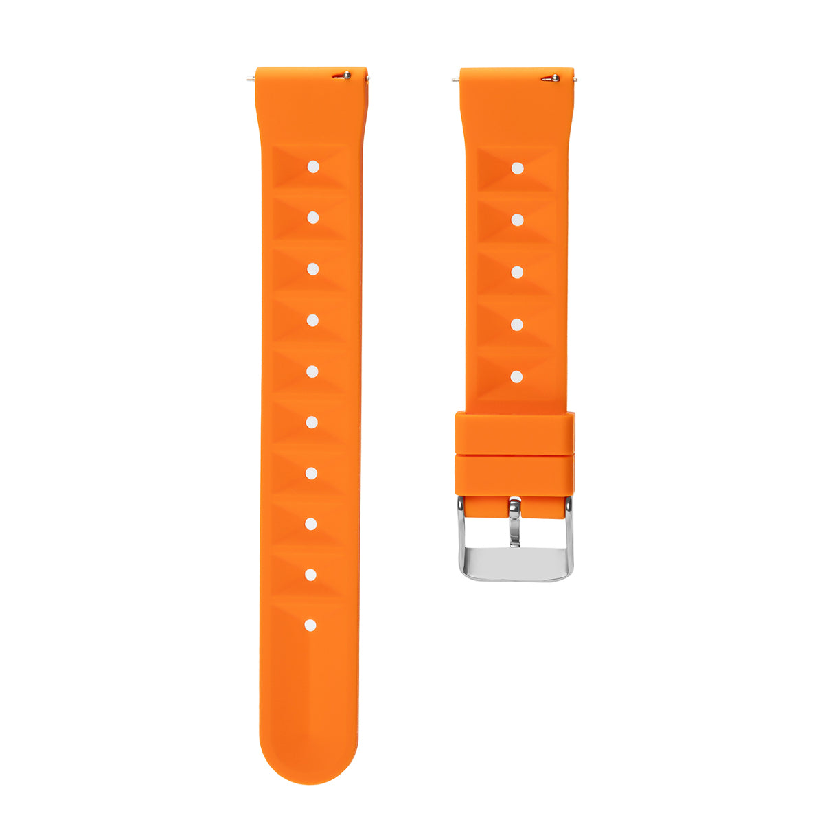 18MM 20MM 22MM QUICK RELEASE SILICONE RUBBER WAFFLE WATCH BAND STRAP FOR CITIZEN, Orange, view 4