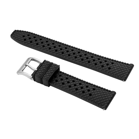 18mm 20mm 22mm FKM Rubber Waffle Rubber Watch Band Strap Universal Replacement
