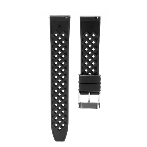 18mm 20mm 22mm FKM Rubber Waffle Rubber Watch Band Strap Universal Replacement