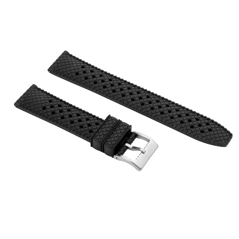 18MM 20MM 22MM FKM RUBBER TRAFFLE WATCH BAND WRIST STRAP FOR SEIKO QUICK RELEASE