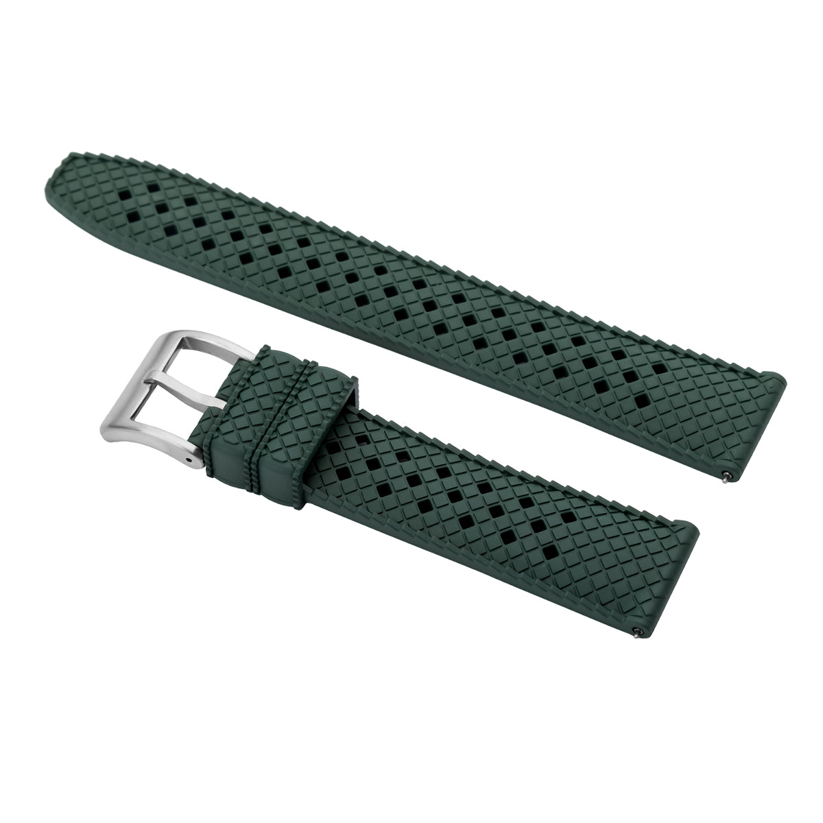 18MM 20MM 22MM FKM RUBBER TRAFFLE WATCH BAND WRIST STRAP FOR SEIKO QUICK RELEASE, Green, view 3