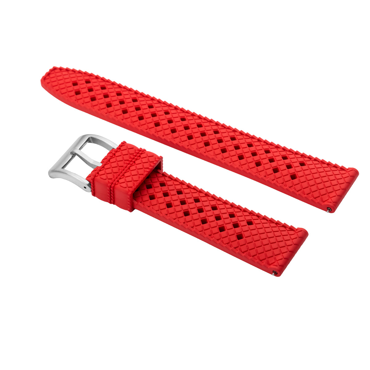 18MM 20MM 22MM FKM RUBBER TRAFFLE WATCH WRIST STRAP FOR CITIZEN QUICK RELEASE, Red, view 3